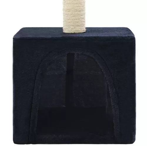  sötétkék macskabútor szizál kaparófával 55 cm