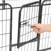  12 paneles fekete acél kutyakennel 80 x 60 cm