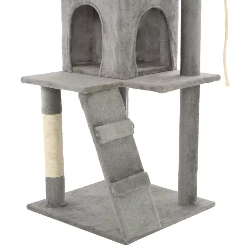  szürke macskabútor szizál kaparófákkal 120 cm