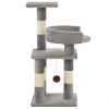  szürke macskabútor szizál kaparófákkal 65 cm