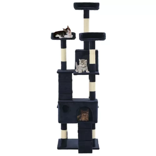  kék macskabútor szizál kaparófákkal 170 cm