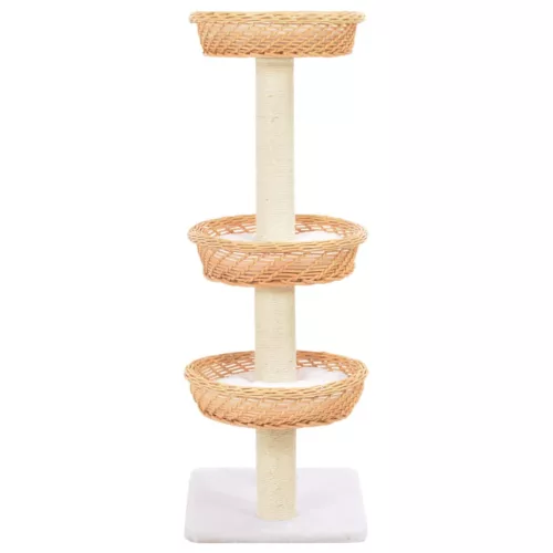  természetes fűzfa macskabútor szizál kaparófával