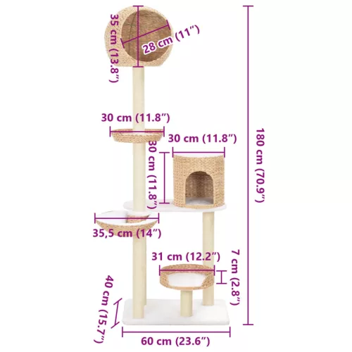  tengerifű macskabútor szizál kaparófával