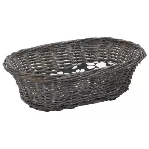  szürke 3-részes természetes fűzfa macskakosárszett párnákkal