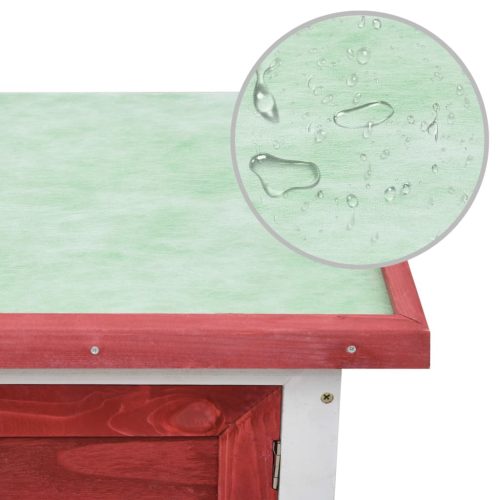  egyszintes piros fa kültéri nyúlketrec