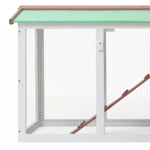  barna és fehér fa kültéri nyúlketrec 145 x 45 x 84 cm