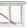  piros és fehér fa kültéri nyúlketrec 145 x 45 x 84 cm