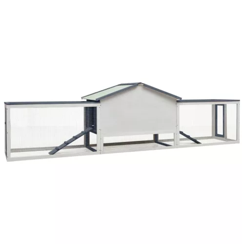  szürke tömör fenyő- és jegenyefa nyúlketrec 310x70x87  cm