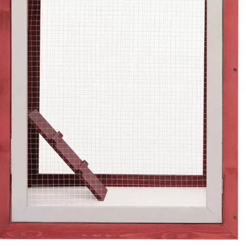  piros tömör fenyő- és jegenyefa tyúkól 170 x 81 x 110 cm