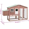  mokkaszínű és fehér tömör fenyőfa tyúkól tojóládával