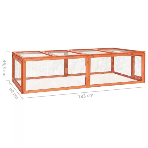  tömör fenyőfa nyúlketrec 183 x 90 x 46,5 cm