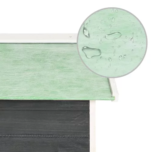  szürke és fehér fenyőfa robotfűnyíró-tároló 72 x 87 x 50 cm