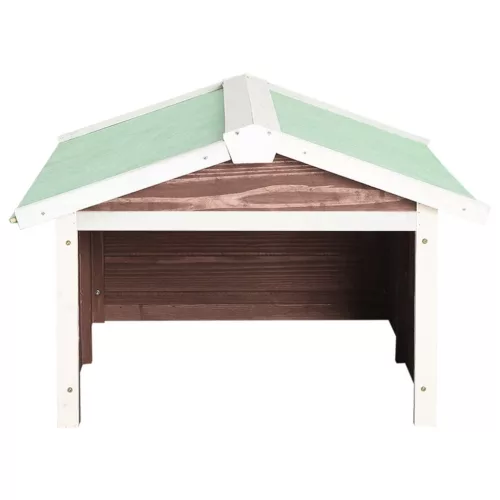  mokka és fehér színű fenyőfa robotfűnyíró-tároló 72x87x50 cm