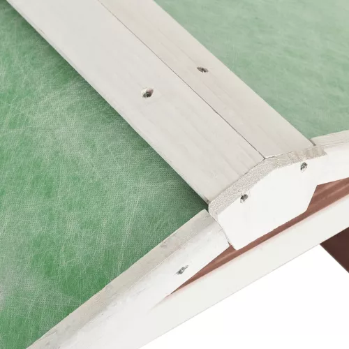  mokka és fehér színű fenyőfa robotfűnyíró-tároló 72x87x50 cm