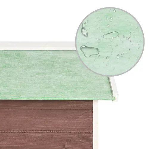  mokka és fehér színű fenyőfa robotfűnyíró-tároló 72x87x50 cm