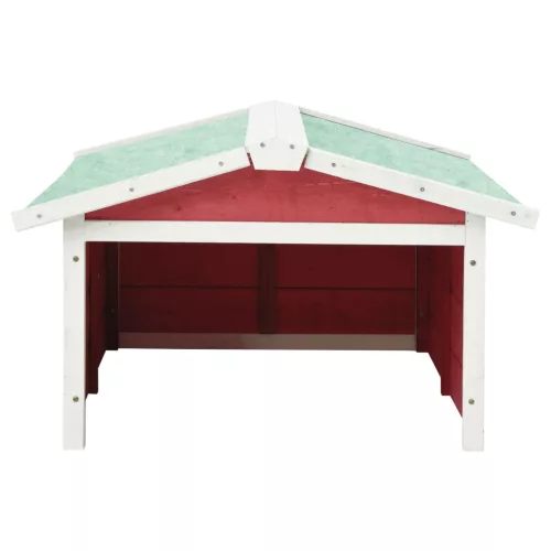  piros és fehér fenyőfa robotfűnyíró-tároló 72 x 87 x 50 cm