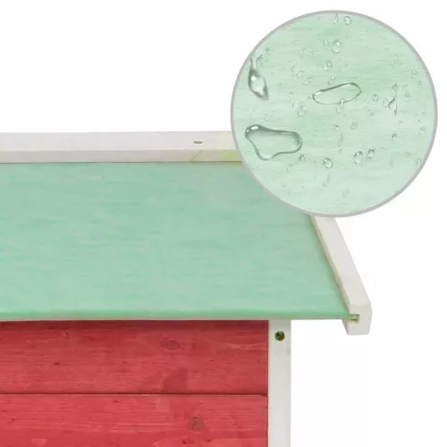  piros és fehér fenyőfa robotfűnyíró-tároló 72 x 87 x 50 cm