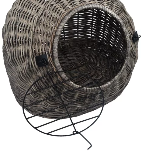  szürke természetes fűzfa macskaszállító kosár 60 x 45 x 45 cm