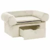  krémszínű plüss kutyakanapé fiókkal 75 x 50 x 38 cm