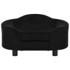  fekete plüss kutyakanapé 67 x 47 x 36 cm