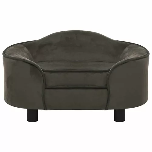  sötétszürke plüss kutyakanapé 67 x 47 x 36 cm