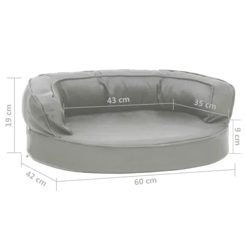  szürke ergonomikus vászonhatású kutyaágymatrac 60 x 42 cm