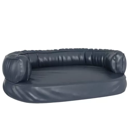  sötétkék ergonomikus műbőr kutyaágy 75 x 53 cm
