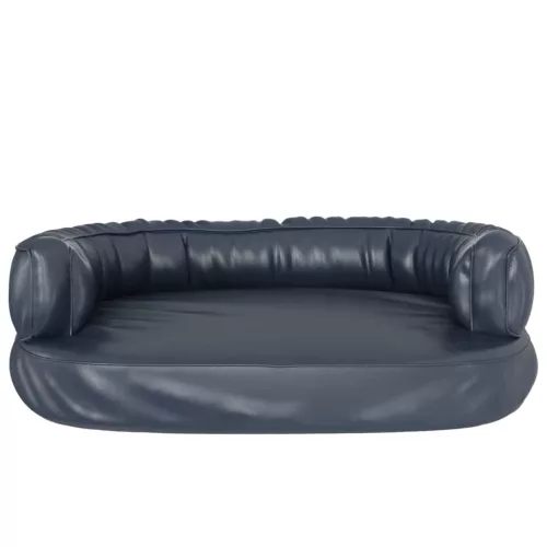 sötétkék ergonomikus műbőr kutyaágy 75 x 53 cm