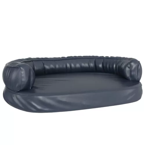  sötétkék ergonomikus műbőr kutyaágy 88 x 65 cm