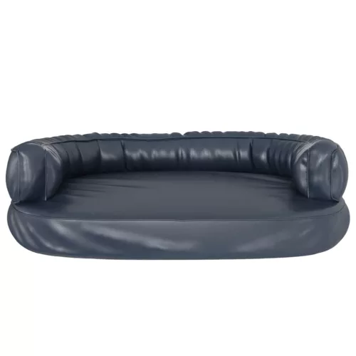  sötétkék ergonomikus műbőr kutyaágy 88 x 65 cm