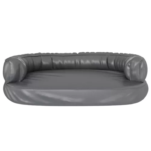  szürke ergonomikus műbőr kutyaágy 75 x 53 cm