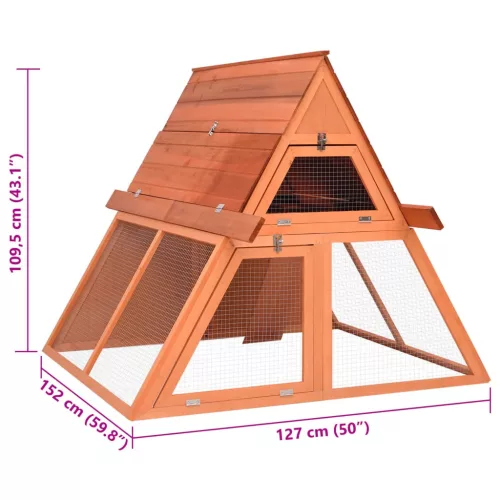  tömör fenyőfa nyúlketrec 152 x 127 x 109,5 cm