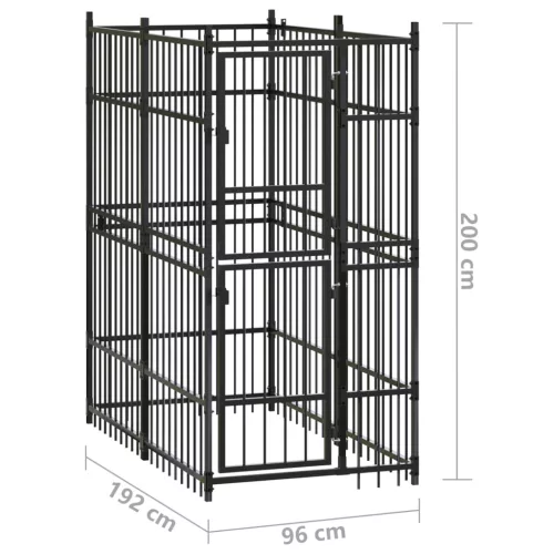  acél kültéri kutyakennel 1,84 m²