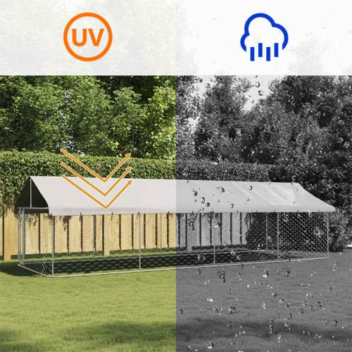  kültéri kutyakennel tetővel 600 x 200 x 150 cm