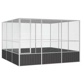    antracitszürke horganyzott acél madárketrec 302,5x324,5x211,5cm