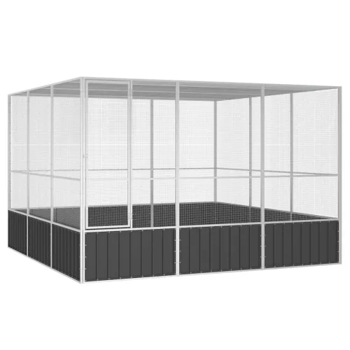  antracitszürke horganyzott acél madárketrec 302,5x324,5x211,5cm