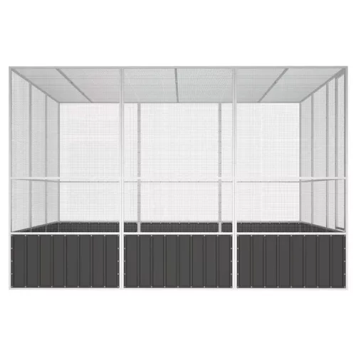  antracitszürke horganyzott acél madárketrec 302,5x324,5x211,5cm