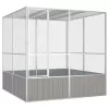  szürke horganyzott acél madárketrec 213,5x217,5x211,5 cm