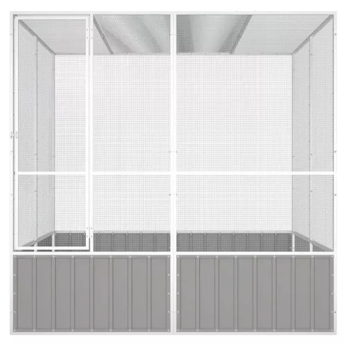  szürke horganyzott acél madárketrec 213,5x217,5x211,5 cm