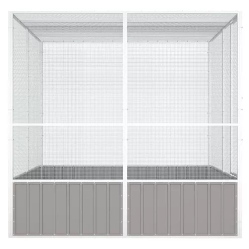  szürke horganyzott acél madárketrec 213,5x217,5x211,5 cm