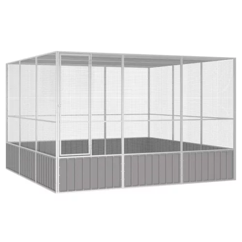  szürke horganyzott acél madárketrec 302,5x324,5x211,5 cm