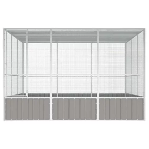  szürke horganyzott acél madárketrec 302,5x324,5x211,5 cm