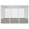  szürke horganyzott acél madárketrec 302,5x324,5x211,5 cm