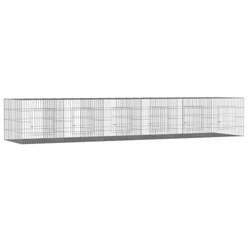  6 paneles horganyzott vas nyúlketrec 327x79x54 cm