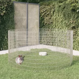    12 paneles horganyzott vas szabadon álló állatketrec 54x100 cm