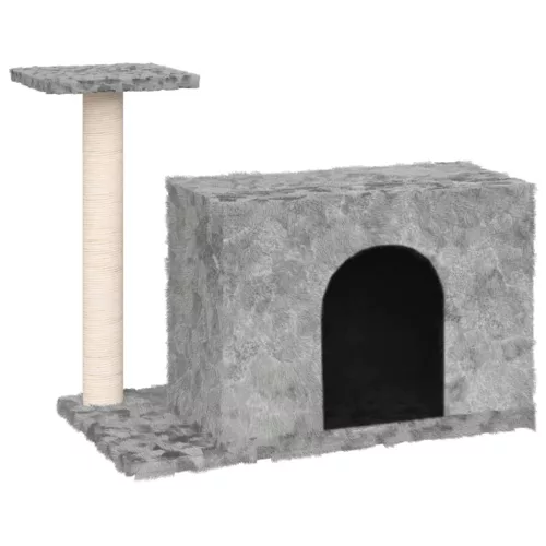  világosszürke macskabútor szizál kaparófákkal 51 cm