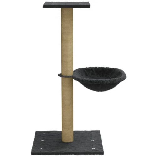  sötétszürke macskabútor szizál kaparófával 74 cm