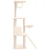  krémszínű macskabútor szizál kaparófákkal 131 cm