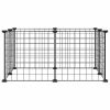 8-paneles fekete acél kisállatketrec 35 x 35 cm