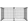  8 paneles fekete acél kisállatketrec ajtóval 35 x 35 cm